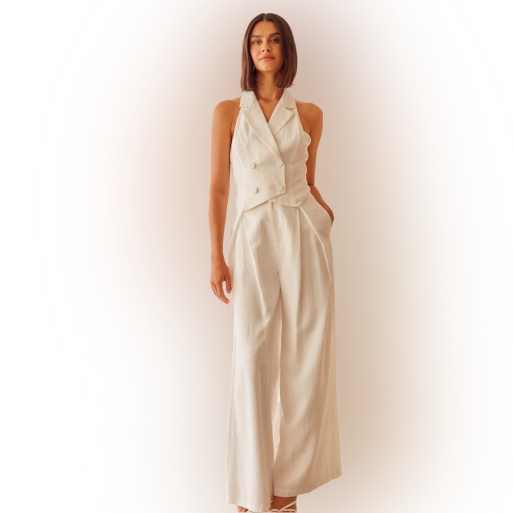 Halter White Vest